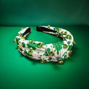 🍀 St. Patrick’s Day Shamrock Rhinestone Headband